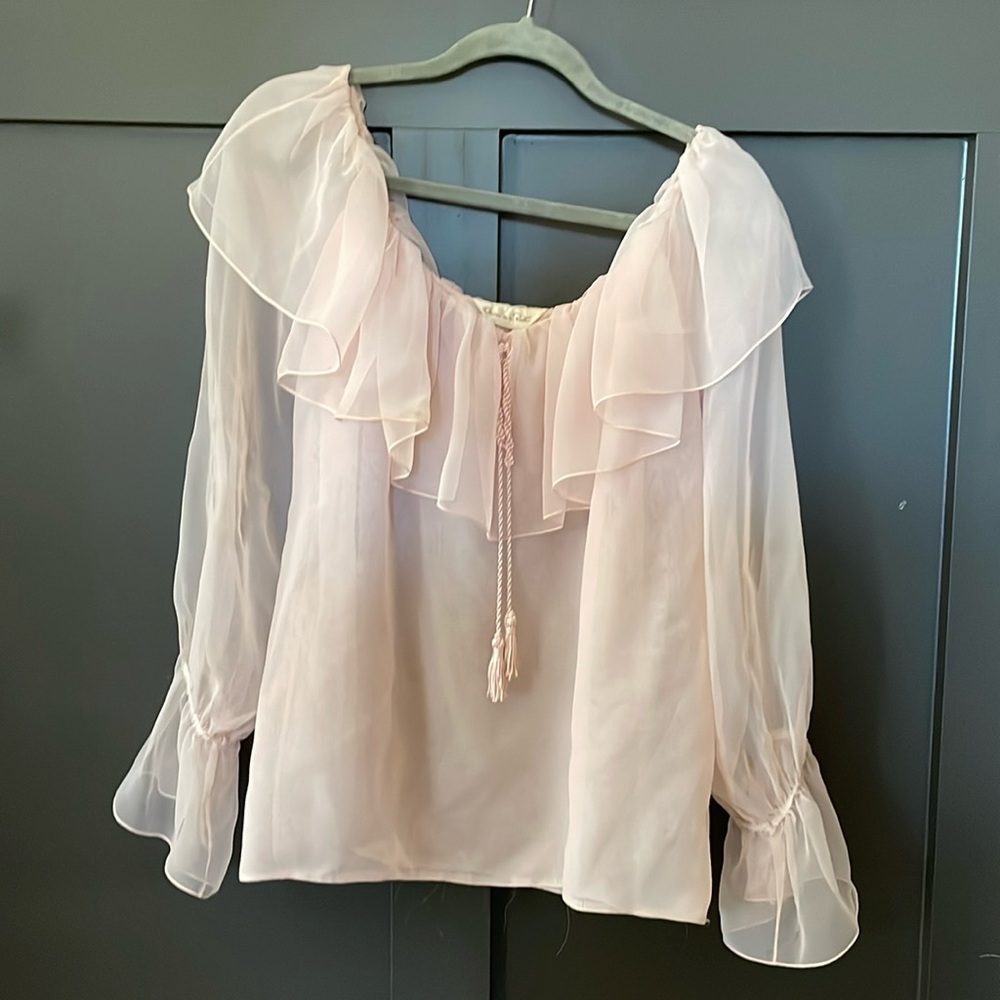 Vintage Oscar de la Renta Sheer Off-the-Shoulder